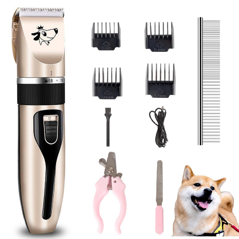 Dog Clippers Grooming Kit and Paw Trimmer,Cordless,Low Noise, Electric Quiet,Rechargeable, Dog Trimmer Grooming, Pet Hair Clippers for Thick Coats,Shaver for Small and Large Dogs Cats - PawsPlanet Australia