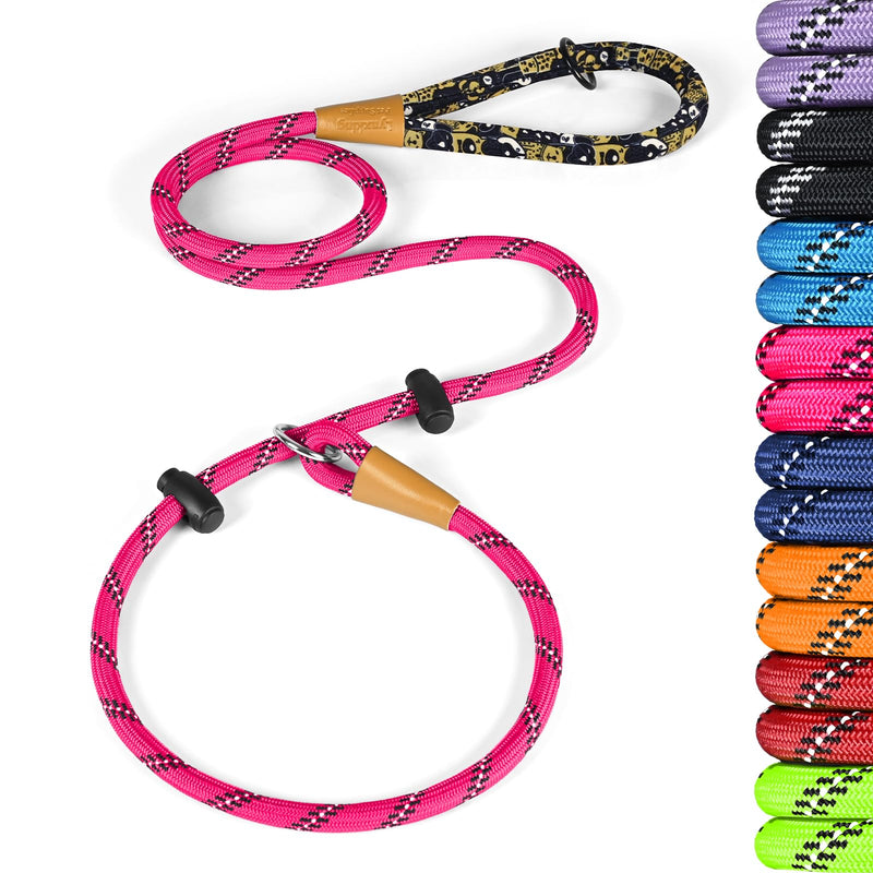 lynxking Slip Lead Dog Leash Reflective, Heavy Duty Comfortable Strong Rope Leash for Large, Medium Small Dogs No Pull Pet Training (Pink, Large 1/2in x 6ft-Slip Lead) Pink - PawsPlanet Australia