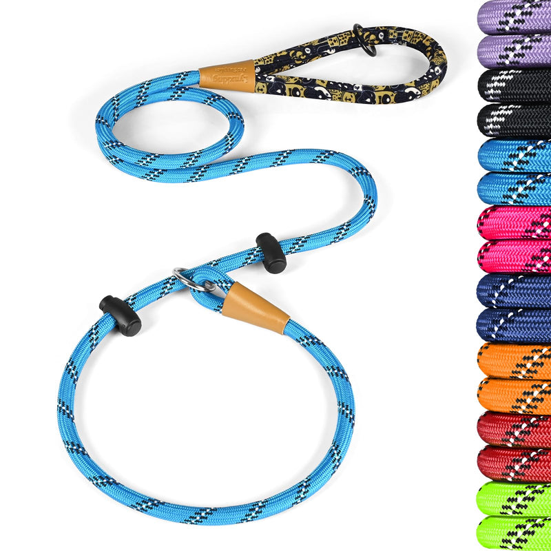lynxking Slip Lead Dog Leash Reflective, Heavy Duty Comfortable Strong Rope Leash for Large Medium Small Dogs No Pull Training (Light Blue, Large 1/2in x 6ft-Slip Lead) 1PC Large 1/2in x 6ft Light Blue - PawsPlanet Australia