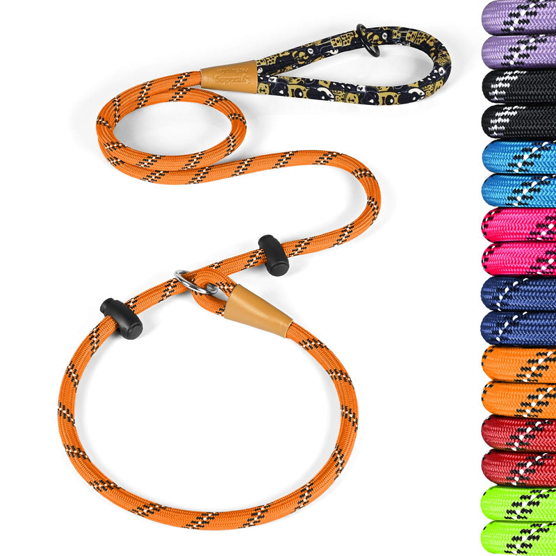 lynxking Slip Lead Dog Leash Reflective, Heavy Duty Comfortable Strong Rope for Large Medium Small Dogs No Pull Pet Training (Orange, Large 1/2in x 6ft-Slip Lead) Orange - PawsPlanet Australia