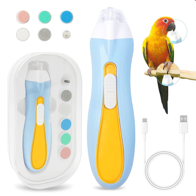 Bird Nail Grinder,Bird Nail Trimmer,Bird Beak Trimmer with LED Lights,Electric Bird Beak Grinding Stone,with 6 Grinders Adjustable Speed,for Budgies,Parakeets,Conure,Cockatiels,Lovebirds,Finches. - PawsPlanet Australia