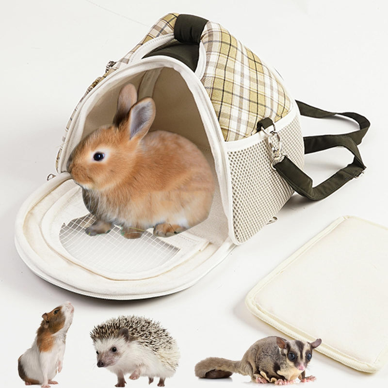 ABLAZEZAI Guinea Pig Carrier, Small Animal Travel Bag, Breathable Outdoor Portable Pouch for Chinchilla Hamster Bird Bunny Hedgehog Sugar Glider Gerbil Snake (Black) Black - PawsPlanet Australia