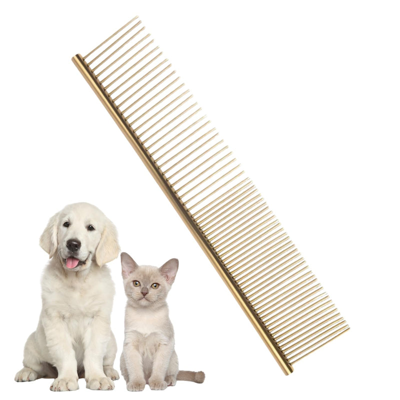 Chrome Pet Grooming Comb Premium Stainless Steel Dematting Tool with Rounded Teeth for Dogs & Cats Best for Removing Knots,Tangles,Perfect for Long & Short Haired Pets (Chrome) Chrome - PawsPlanet Australia