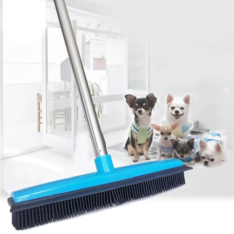 Ultimate Pet Hair Removal Broom | Adjustable Dog & Cat Hair Remover for Carpet | ShedStopper Tool for Effortless & Quick Pet Hair Cleaning—Perfect for Multi-Pet Homes! (Blue) Blue - PawsPlanet Australia