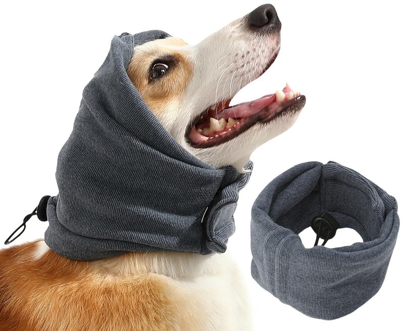 Dog Head Ear Warp Anxiety Relief Dog Ear Muffs Noise Protection No Flap Ear Wraps for Dog Dog Hematoma Ear Wrap Force Drying Dog Ear Protector M-Head Circle(13.7"~18.9") Dark Grey - PawsPlanet Australia