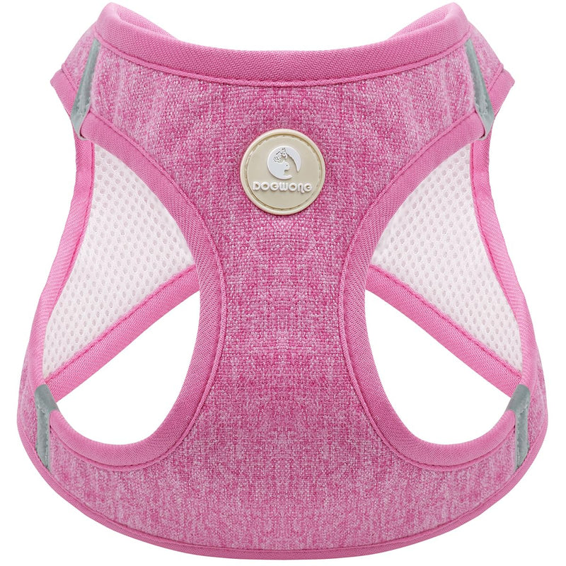 DOGWONG Dog Harness - Cotton Hemp Mesh Step in Vest Harness Pink GOG Harness for Small and Medium Dogs M - PawsPlanet Australia