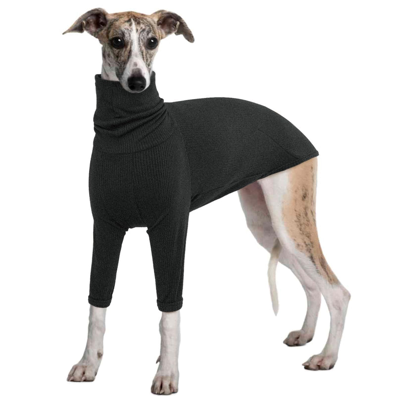 IECOii Greyhound Sweater, Soft Warm Dog Fleece Vest Pullover Whippet Sweater, Turtleneck Italian Greyhound Jumpsuit with Sleeves, Dog Apparel & Accessories for Spring, Autumn, Cold Weather, XXL XX-Large(Chest:34.4''/Back:28.7'') Grey - PawsPlanet Australia