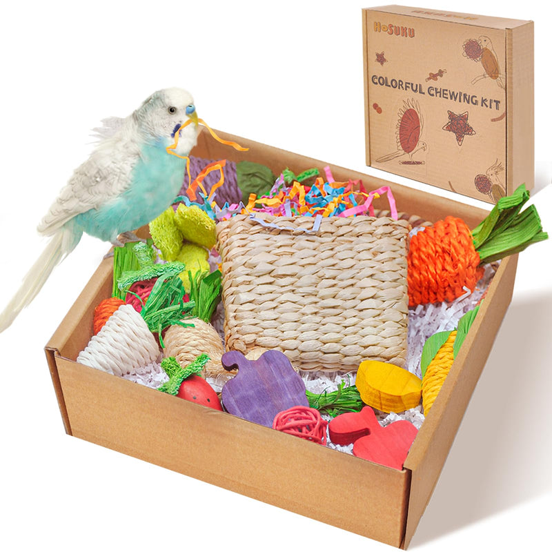 Colorful Bird Foraging & Parrot Shredding Toys Box - Safe Fruit & Vegetable Bird Toys, Perfect for Parakeets, Cockatiels, and Small to Medium Birds Fruit & Veggie Delight - PawsPlanet Australia