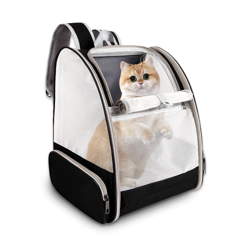 Cat Backpack Carrier,Pet Carrier Airline Approved for Small Dog Cat Puppy Kitten Bunny,Ventilated Mesh Design Animal Backpack for Hiking Camping Travel Bag (Black) Black - PawsPlanet Australia