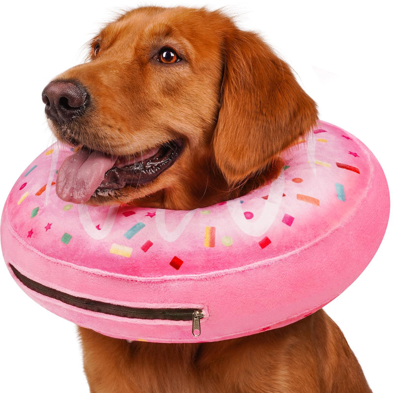 Inflatable Dog Pillow Cone Collar After Surgery, Donut Soft Neck Cone for Golden Retriever & German Shepherd Extra Large Dogs, etc, Dog Cone Alternative to Stop Licking Recovery E Collar Pink XL - PawsPlanet Australia