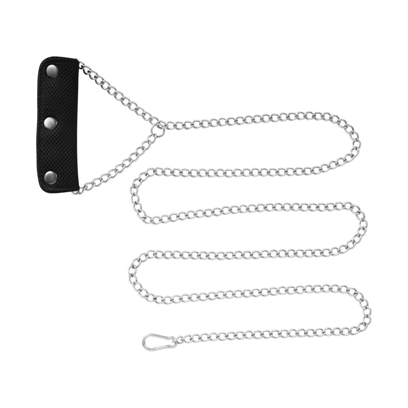 Stainless Steel Chain Dog Leash (Large and Medium Dogs (2.5mm - 4 Foot Length) Removable and Washable Fabric Handle 1.2 Meters Long Large and Medium Dogs (2.5mm) - 4 Feet Length - PawsPlanet Australia