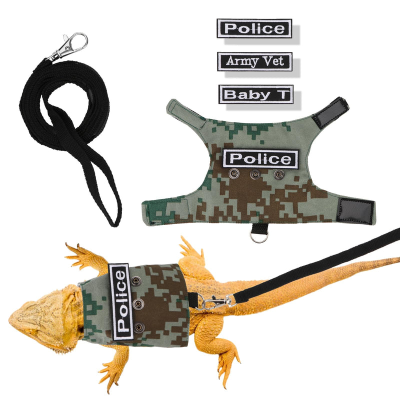 Hypeety Bearded Dragon Harness and Leash Set Adjustable Escape Proof Lizard Leash 4 Pack Outdoor Walking Training Leash and Harness for Bearded Dragon Lizard Reptiles (Green) Green - PawsPlanet Australia