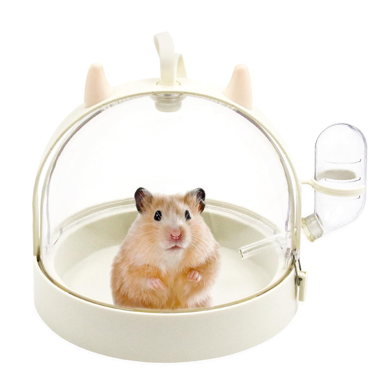 Small Animal Carrier Cage with Water Bottle, Portable Hamster Travel Carrier Carry Case 7.2" L*7.2 W *6.2" H for Small Pets, Birds,Sugar Glider,Hedgehog, Mice, Dwarf Hamster (White Angel) White Angel - PawsPlanet Australia
