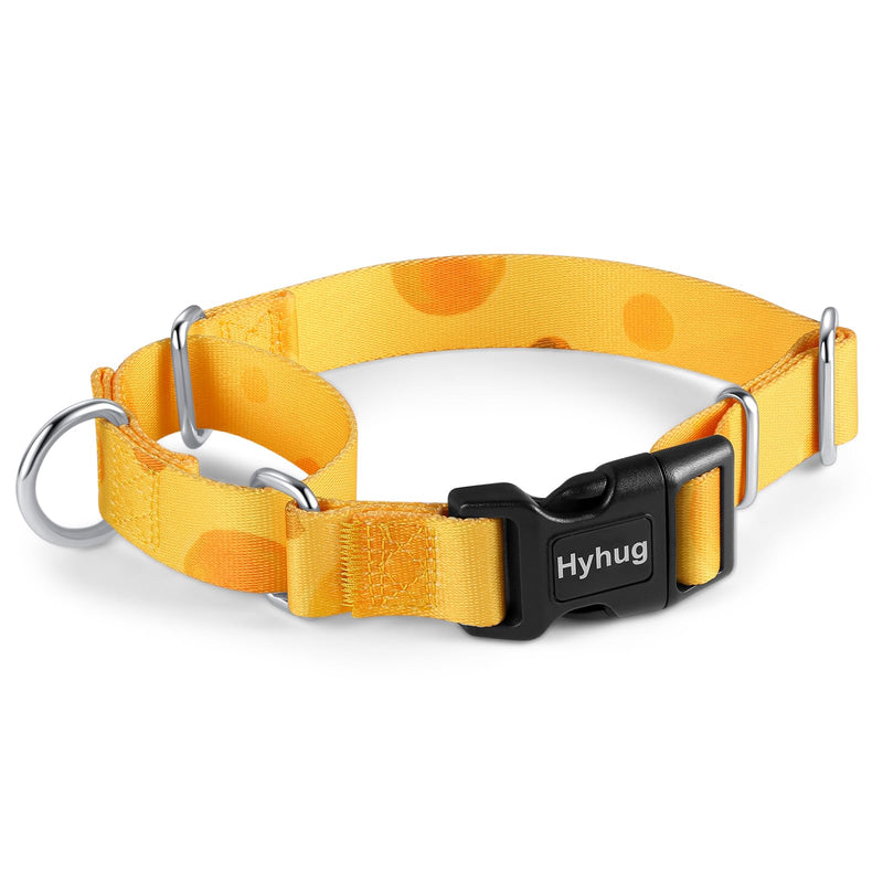 Hyhug Martingale Collar with Buckle, No Pull Non Slip Escape Proof Collar, Adjustable Nylon Martingale Dog Collar for Small Dogs (Cheese, Small) Cheese - PawsPlanet Australia