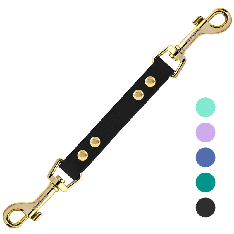 PetBonus Dog Collar Safety Clip, Waterproof Backup Safety Strap for Dog Harness to Prong Collar, Odor Proof Double Ended Clasp Leash Connector for Training Walking (Black) Black - PawsPlanet Australia