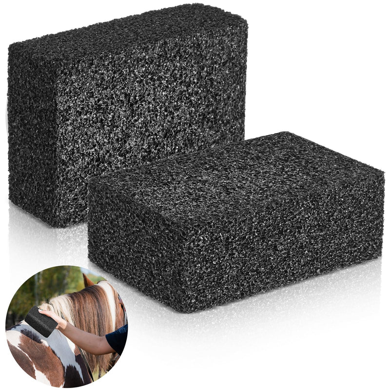 2 Pcs Slick and Easy Horse Grooming Block, Quartz Stone Pets Hair Remover Grooming Tool Rock Reusable Dog & Cat Hair Cleaner for Carpet Upholstery Auto Interiors 3.9 x 2.8 x 1.5 Inch - PawsPlanet Australia