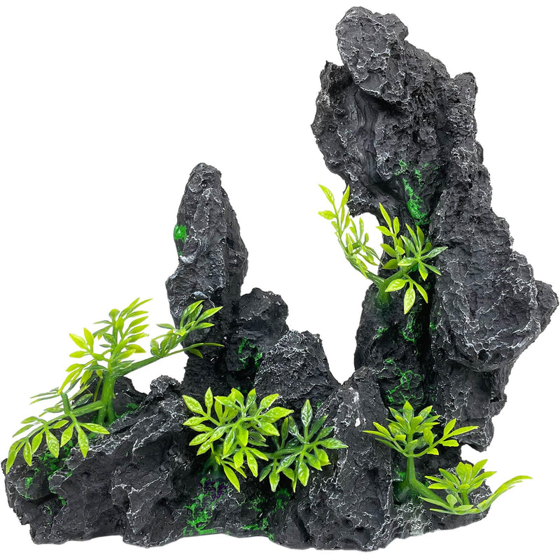 Aquarium Mountain View Stone Ornament - Aquarium Small Rock Decor Cave for Fish Tank,Aquarium Decorations Small,Small Aquarium Decoration for Fish Tank - 7.3 Inches High - PawsPlanet Australia
