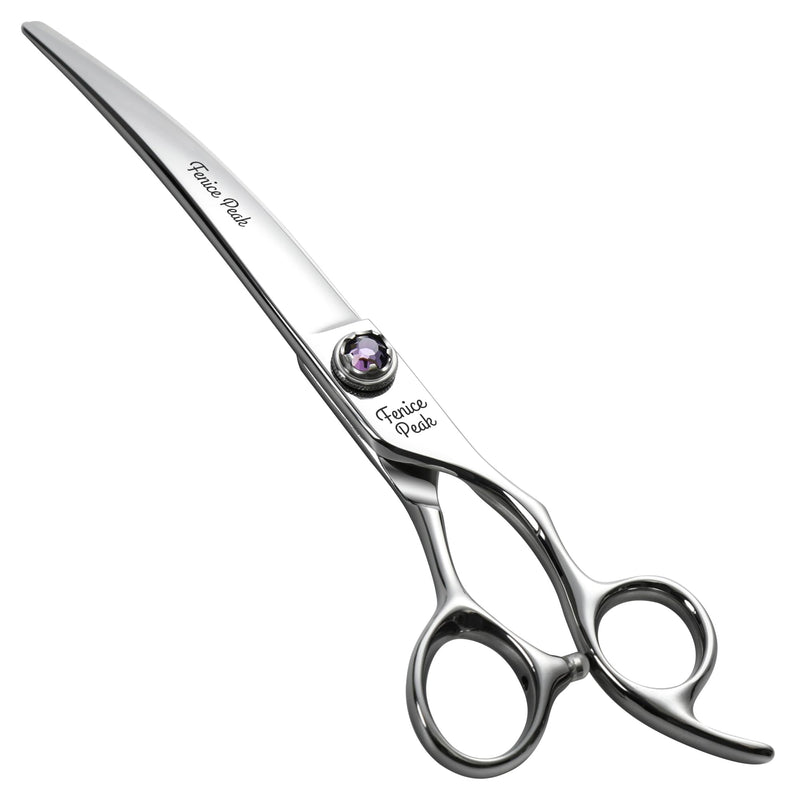 Fenice Peak 7 inch Curved Dog Grooming Scissors Professional Dog Shears Made of Japanese 440C Stainless Steel with Jewelled Screw Trimming Cutting Scissors Durable and Sharp - PawsPlanet Australia