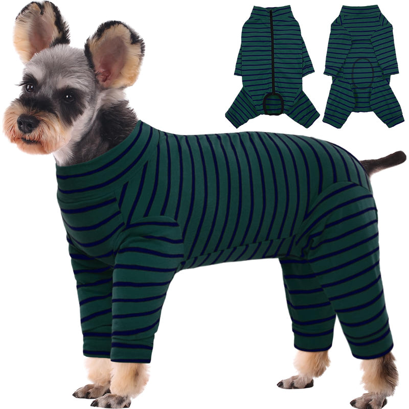 Kuoser Recovery Suit for Small Dogs After Surgery, Long Sleeve Dog Surgery Recovery Suit, Dog Onesie for Abdominal Wounds Skin Disease, Anti-Licking Pet Surgical Snugly Suit, Green S S (Back Length: 12.2'') - PawsPlanet Australia