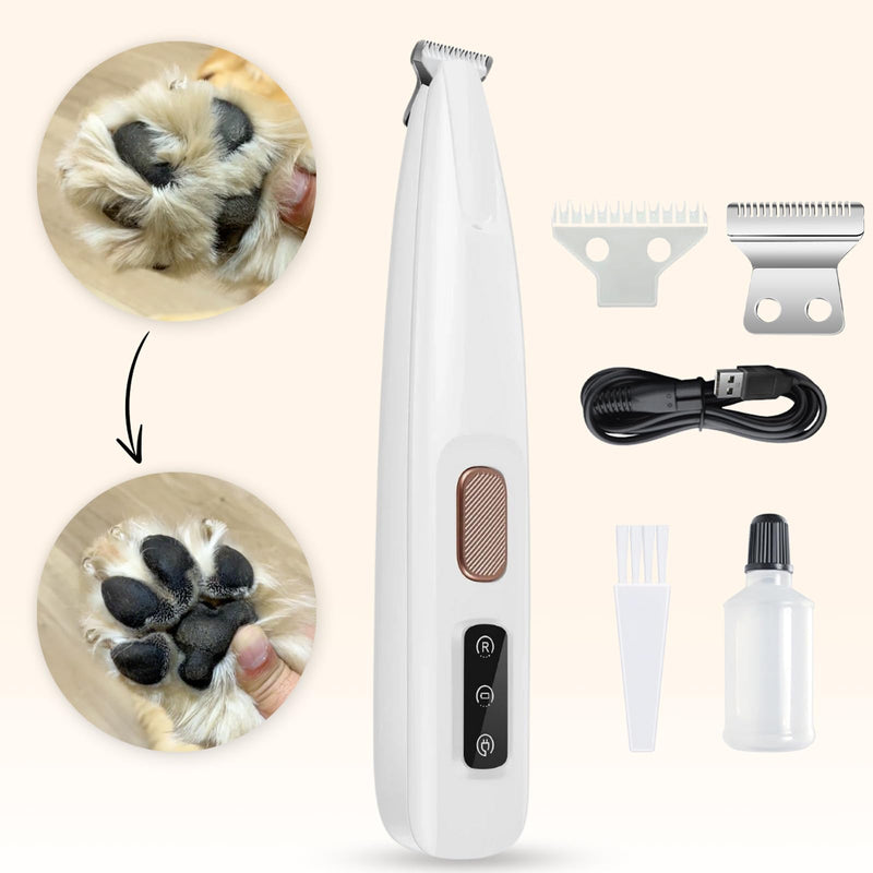 Dog Paw Trimmer - Ultra-Low Noise Grooming Kit with Replacement Blades for Paws, Eyes, Ears, Face & Rump - Suitable for Cats & Dogs (1 Set) 1 Set - PawsPlanet Australia