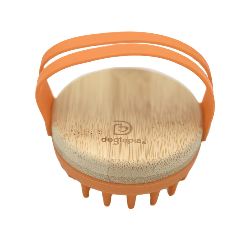 Dogtopia Dog Bath Brush | Dog Shampoo Brush | Dog Scrubber for Bath | Dog Washing Brush with Handle | Pets Deshedding & Massaging for Long & Short Haired Dogs and Cats - PawsPlanet Australia