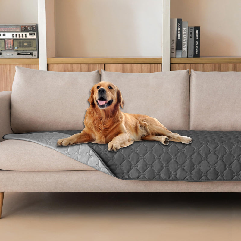 gogobunny 100% Double Sided Waterproof Dog Blanket Soft Pet Bed Cover Reversible Protect Furniture Couch Sofa Car for Puppy Cat Kids (Dark Grey/Light Grey, 30x80 Inch (Pack of 1)) 30x80 Inch (Pack of 1) Dark Grey/Light Grey - PawsPlanet Australia