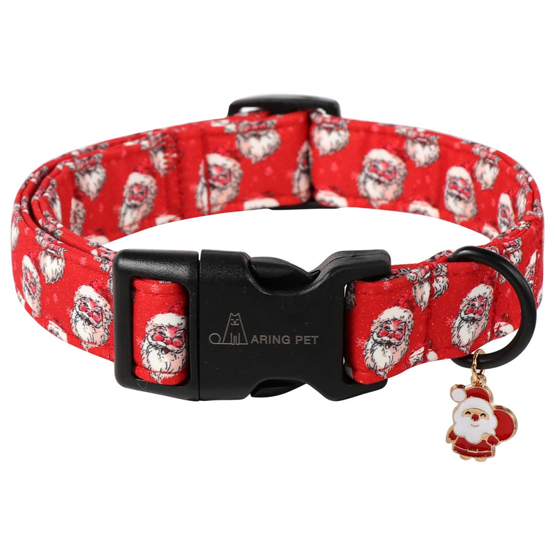 ARING PET Christmas Dog Collar, Cute Red Santa Claus Christmas Pet Collars with Quick Release Buckle for Small Medium Large Girl&Boy Dogs-XS