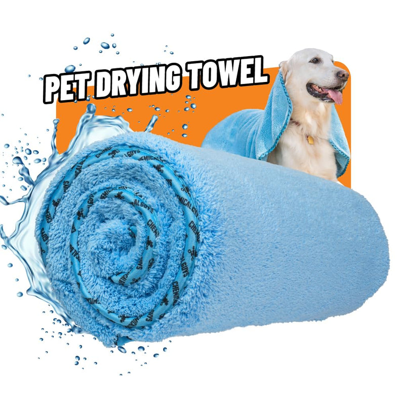 Furrocious Super Absorbent, Ultra Soft Microfiber Pet Towel for Drying & Grooming Dogs, Cats & More by Chemical Guys, Blue (25 inches x 36 inches) PCS1996 - Pet Blanket, Pet Bed Topper - PawsPlanet Australia