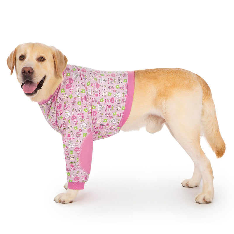 Dog Recovery Shirt for Front Legs, Dog Elbowpads Sleeve Protect Dogs Elbows Arms,Stop Licking Joints After Surgery, Help with Injury Healing Covers The Wound, Cone Alternatives (Pink, 4XL) Sweet Pink 4X-Large