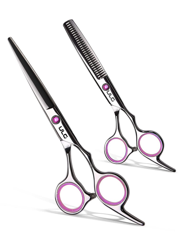 Hair Cutting Scissors Thinning Shears Kit ULG Professional Hairdressing Texturizing Salon Razor Edge Scissor Japanese Stainless Steel 6.5 inch Pink - PawsPlanet Australia