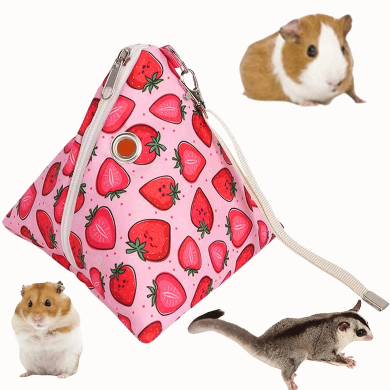 Sugar Glider Bonding Pouch Small Pet Carrier Triangle Bag Sling with Zipper Design Critter Cuddler for Gliders Ferret Rat Hedgehog Hamster (Pink A) Pink A