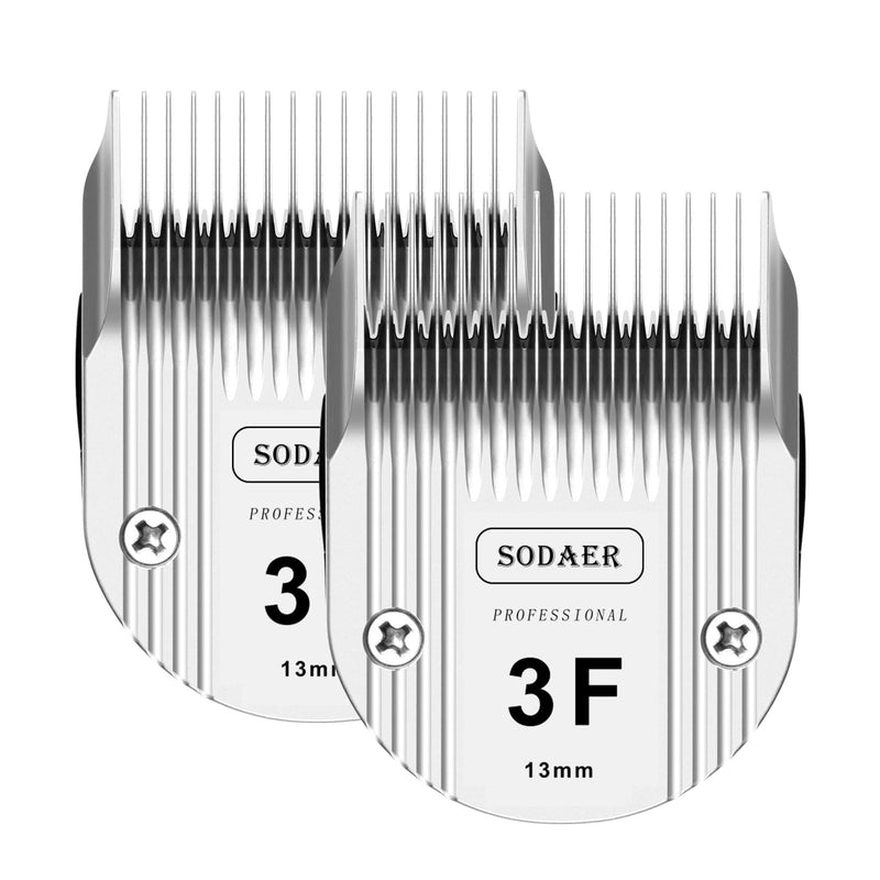 3F Detachable Pet Dog Grooming Clipper Ceramic Blade Compatible with Wahl Bravura .Chromado，Creativa，Figura Dog Clippers for Dogs Grooming，Size 3F Cut Length 1/2"(13mm), 2pack - PawsPlanet Australia