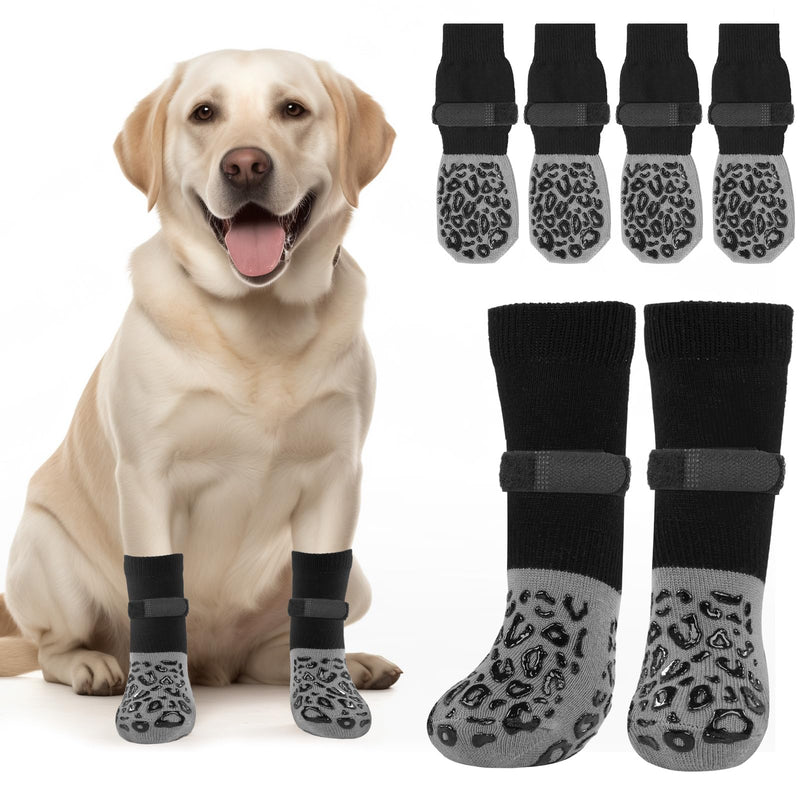 PICK FOR LIFE Non Slip Dog Socks with Grippers Prevent from Licking Paws,Anti-Slip Dogs Grip Socks for Senior Dogs on Hardwood Floor(Grey,2Pairs,M) Medium Grey - PawsPlanet Australia