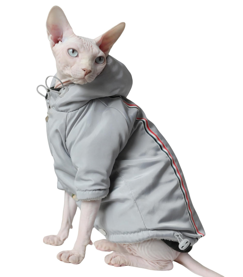 Winter Warm Thickness Windproof Cat Jacket Cat Clothes for Sphynx Cats, Devon Rex Cats, Cornish Cats, Small Cats and Dogs (Medium) Medium - PawsPlanet Australia