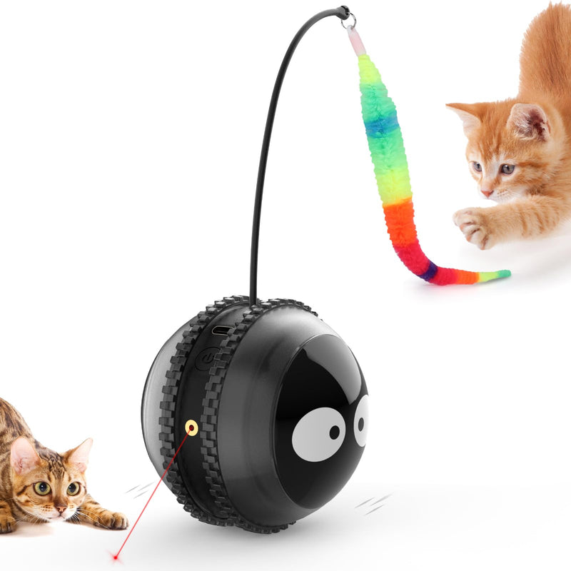 Cat Toys for Indoor Cats, Innovative Interactive Cat Toy Ball with Bird Chirping, USB Rechargeable Automatic Exercise Rolling Cat Toy for Bored Indoor Adult Cats Kittens, Black - PawsPlanet Australia