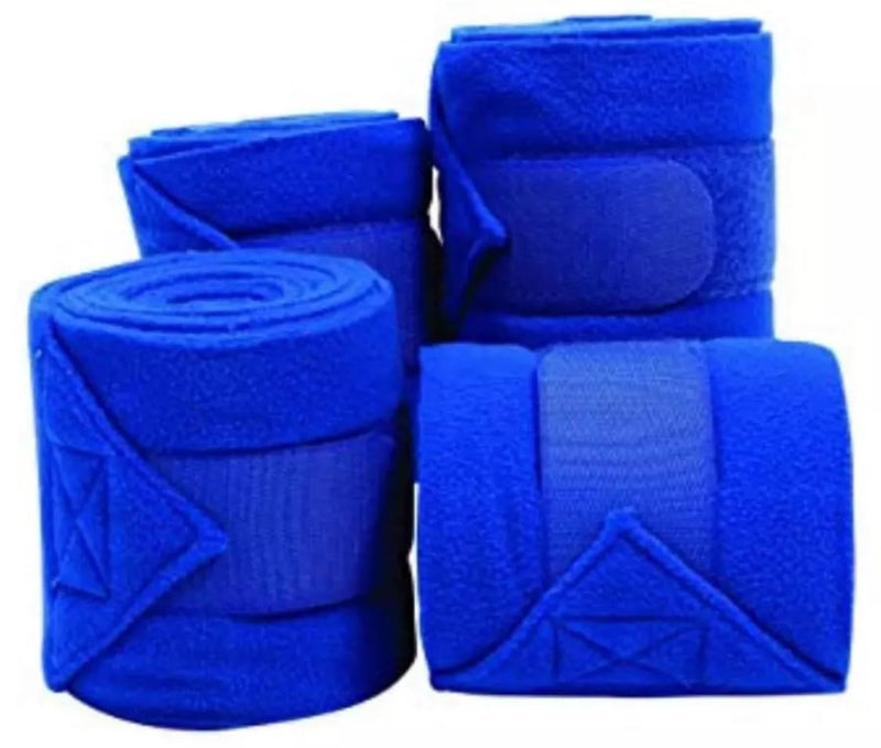 Fleece Horse Polo Wraps Set of 4 Bandages 4" Width, 3 Meters Length (Blue) - PawsPlanet Australia
