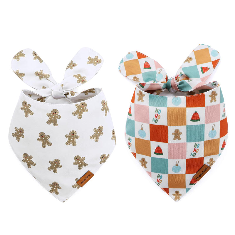 2 PC, Durable Lightweight, Wrinkle Resistant Christmas Comfortable Dog Bandana Medium - PawsPlanet Australia