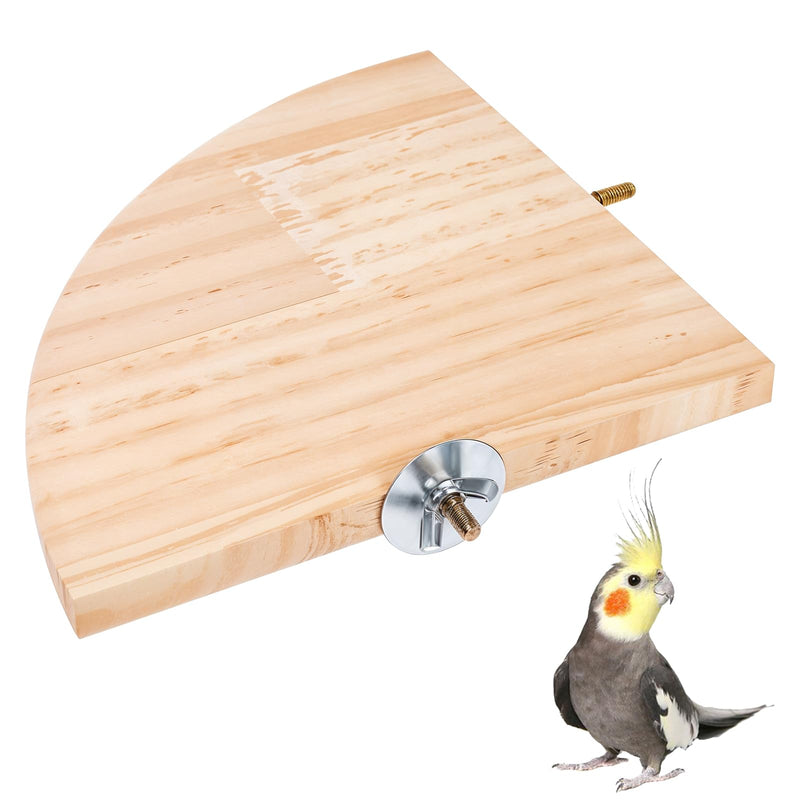 Bird Perch Platform Stand Wooden Parrot Perch Corner 6.7 Inches Fan Shape Playground Cage Accessories Parrot Stand Flat Perches for Bird Cages Corner Shelf for Birds Parrots Hamster Gerbil - PawsPlanet Australia