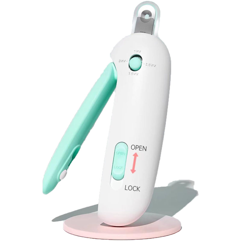 Cat Nail Clipper | Cat Nail Trimmer with Clipping Debris Storage, Adjustable Sizes, Hidden Nail File, Round Hole Blade for Injury-Free Grooming Tool for Pets Green - PawsPlanet Australia