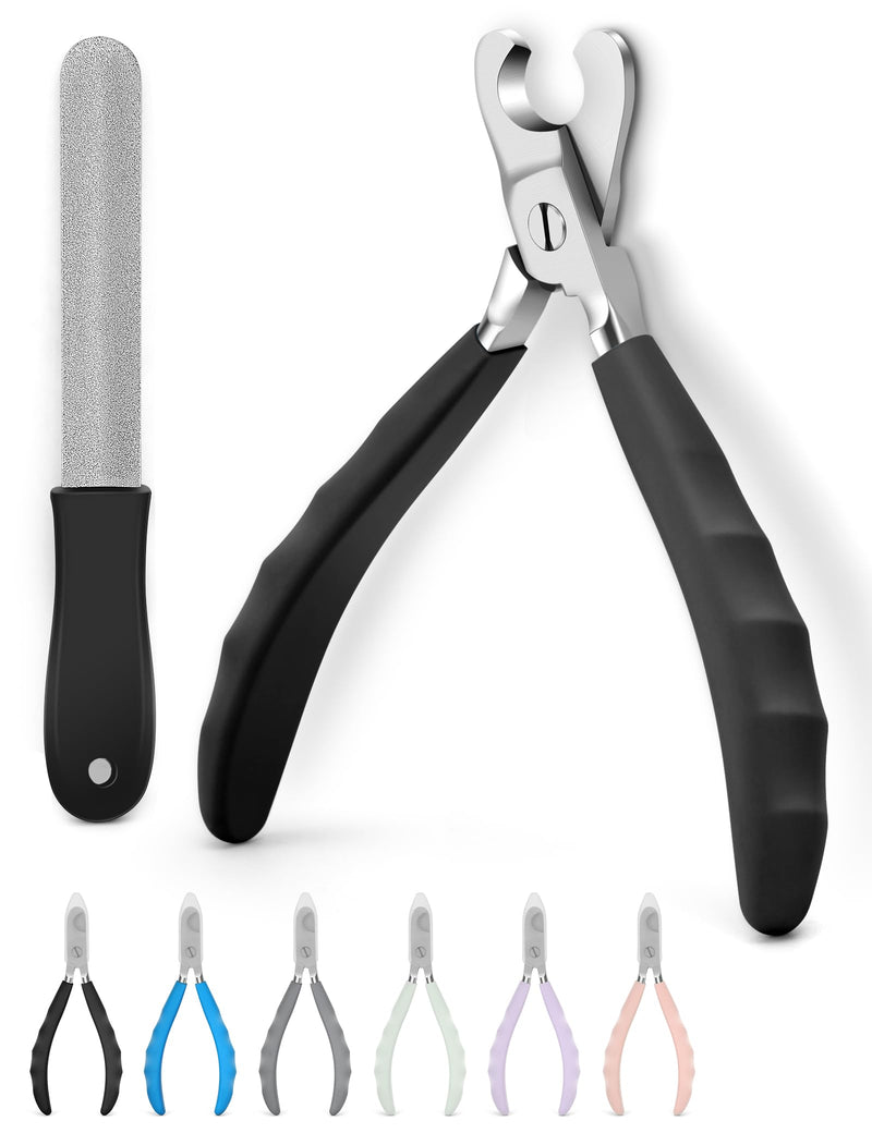 Heavy Duty Dog Nail Clippers -【Cuts Thick Nails Like Butter】【Upgraded Large Opening】 Professional Toenail Trimmer Razor Sharp Blade for Medium to Giant Breed (Black) Black - PawsPlanet Australia