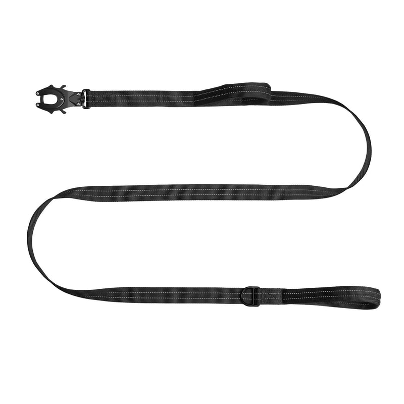 ICEFANG Relfective Dog Leash for Medium Large Dogs,K9 Training Walking Lead with Double Handle,Heavy Duty Auto-Lock Metal Clasp (6ft, Black) 6 ft (No bungee) - PawsPlanet Australia