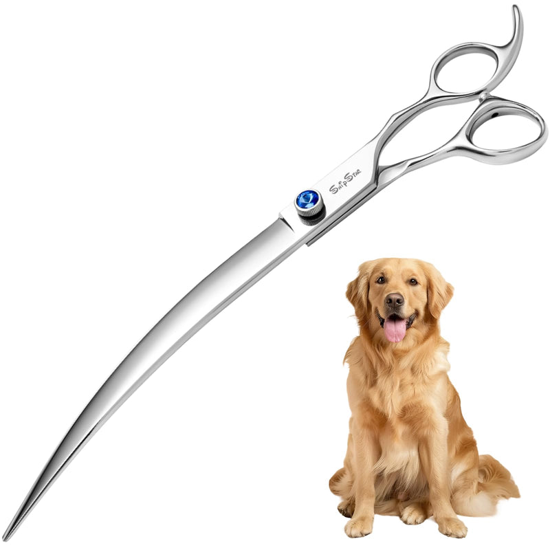 9 inch Curved Dog Grooming Scissors,30 Degree Bend,Sharp Grooming Cutting Scissors,VG10 Steel Pet Shears,Ergonomic Trimming Scissors,for Medium Large Dog Cat,Professional Groomer and Home Use 9 inch - PawsPlanet Australia