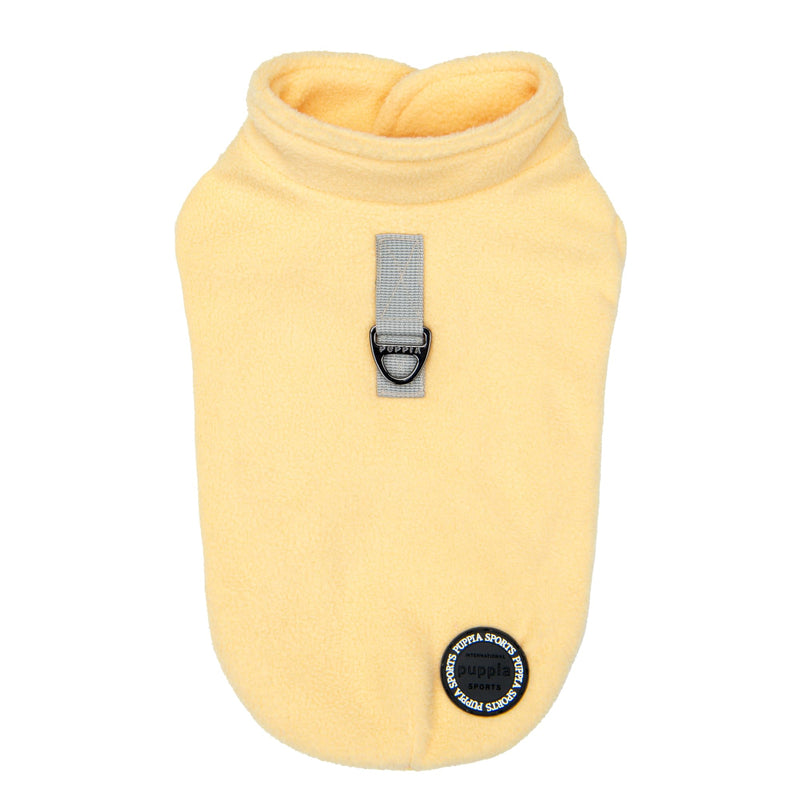 Puppia Lucius Warm Winter Mock Neck Polar Fleece Shirts with Integrated Harness for Small and Medium Dogs, Light Yellow, Small - PawsPlanet Australia