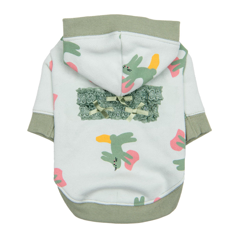 Pinkaholic New York Ebba Winter Hooded Shirts Cute Bunny Pattern for Small and Medium Dogs, Light Mint, Medium Lt.Mint - PawsPlanet Australia