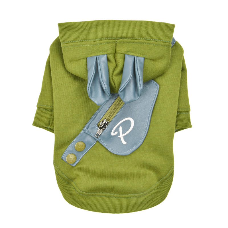 Puppia Warrin Cute Winter Hooded Shirts for Small and Medium Dogs, Olive, Medium - PawsPlanet Australia
