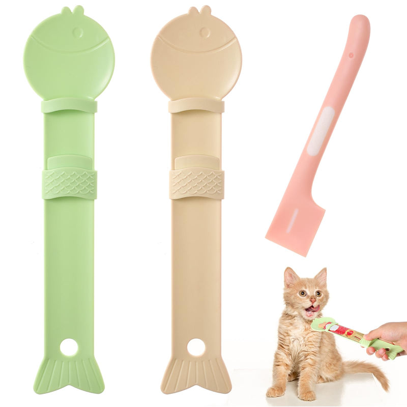 3 PCS Cat Treat Spoon, Cat Strip Feeder Spoon, Cat Spoon for Wet Treats Dispense, Cat Food Spoon Cat Stripe Squeeze Spoon, Multifunctional Lickable Treat Feeding - PawsPlanet Australia
