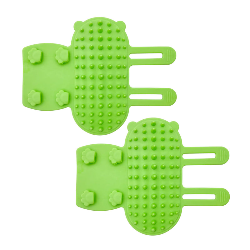 Cat Self Groomer Brush Adjustable Corner Cat Face Itch Scratching Brush Table Leg Silicone Self Massage Comb for Indoor Long and Short Haired Kitten Cats - 2 Pack (Green) Green - PawsPlanet Australia