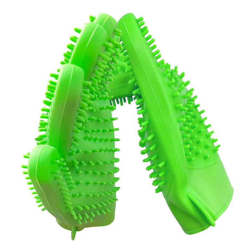 Pet Grooming Bathing Gloves Dog Bath Glove Brush Cat Loose Hair Removal Mitten with Double-Sided Silicone Tips Gentle Massaging and Deshedding Tool for Long and Short Haired Pets - 2 Pack - PawsPlanet Australia