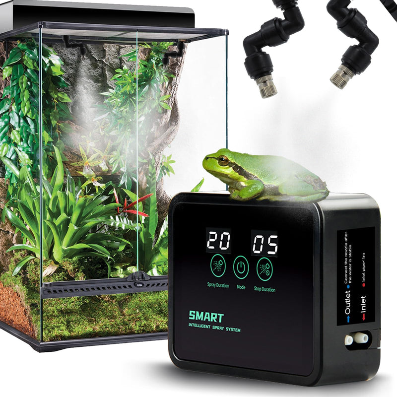 Reptile Humidifiers Smart Misting System for Reptile Terrariums, Reptile Mister Automatic with Timer, 360° Adjustable Misting Nozzles for Chameleons, Frog, Turtle, Lizard, Snake - PawsPlanet Australia