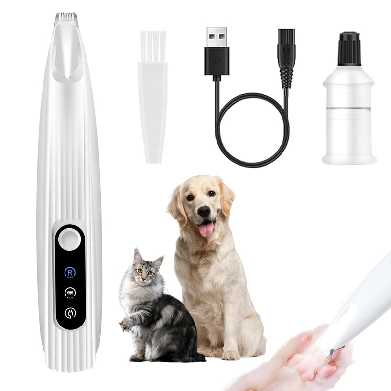 Upgraded Pet Micro Precision Trimmer, New Rechargeable Low Noise Wireless Dog Paw Trimmer, Trimmer with LED Light for Paw Hair, Ears, Face, HIPS & Eyes Grooming Instruments for Cats & Dogs - PawsPlanet Australia